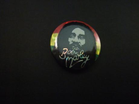 Bob Marley Jamaicaans reggae zanger zilverkleurige letters